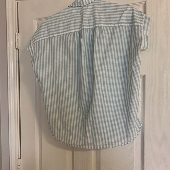 Madewell Central Shirt in Mint Stripe - Picture 4 of 9